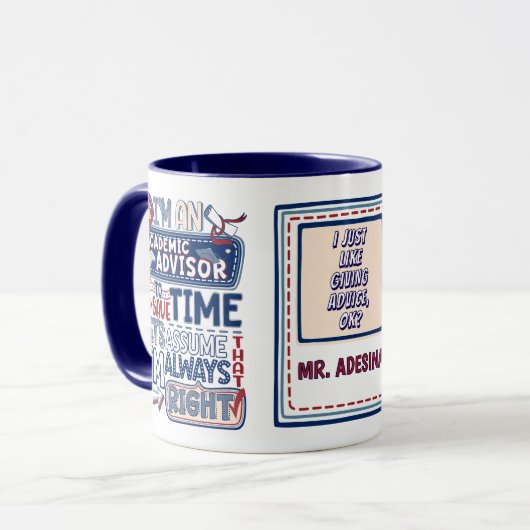Funny Academy Advisor immer richtig Tasse (Vorderseite Links)