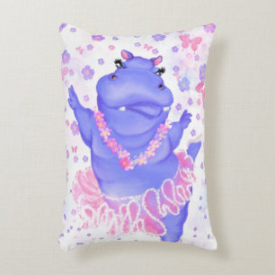 Funny Accent Pillow Ballerina Hippo Ballet Dancer Dekokissen