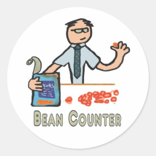 Funny Accountant Bean Counter Runder Aufkleber
