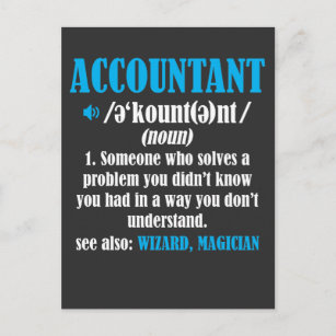 Funny Accountant Gift Idea Definition Buchführung Postkarte