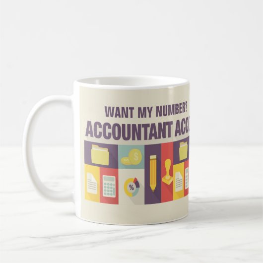 Funny Accountant Iconic Design Custom Kaffeetasse (Links)