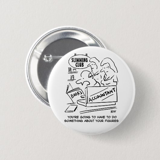 Funny Accountant Karos Slimming Club Figures Button (Vorne & Hinten)