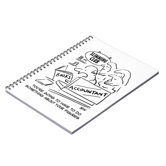 Funny Accountant Karos Slimming Club Figures Notizblock (Linke Seite)