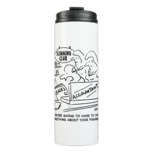 Funny Accountant Karos Slimming Club Figures Thermosbecher