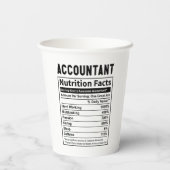 Funny Accountant Nutrition Fakten Pappbecher (Rückseite)