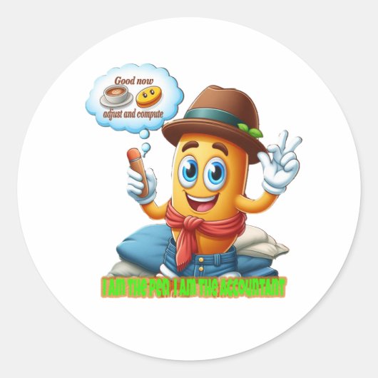 Funny Accountant Runder Aufkleber (Vorderseite)