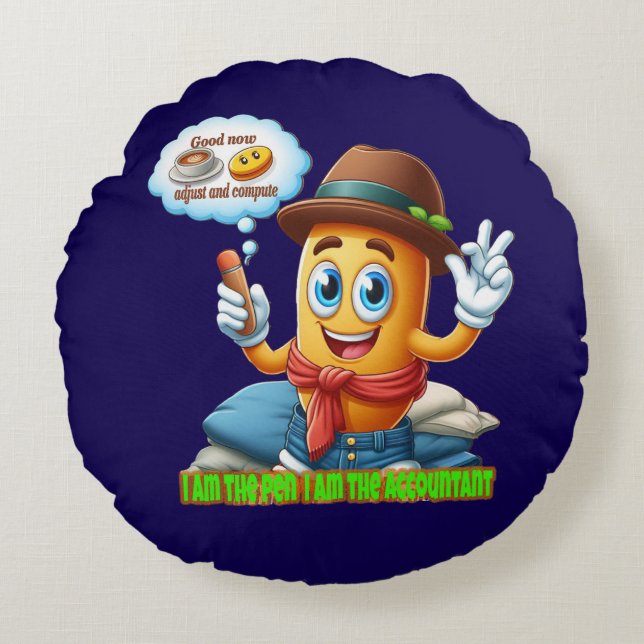 Funny Accountant Rundes Kissen (Vorderseite)