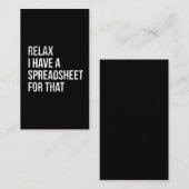 Funny Accountant Spreadsheet Join Accounting Visitenkarte (Vorne/Hinten)