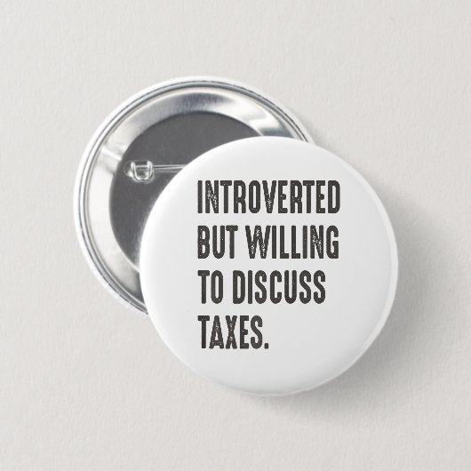 Funny Accountant stellte sich vor, aber bereit zu Button (Vorne & Hinten)