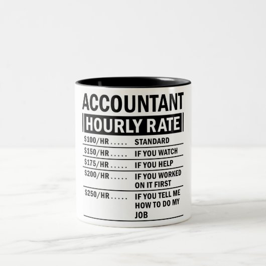 Funny Accountant Stundensatz Zweifarbige Tasse (Mittel)