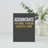 Funny Accountant work Asset Accounting Spaß Postkarte (Stehend Vorderseite)