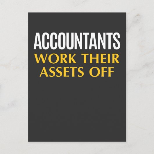 Funny Accountant work Asset Accounting Spaß Postkarte (Vorderseite)