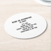 Funny Accountants - Buchhalter sein ist einfach Runder Pappuntersetzer (Angewinkelt)