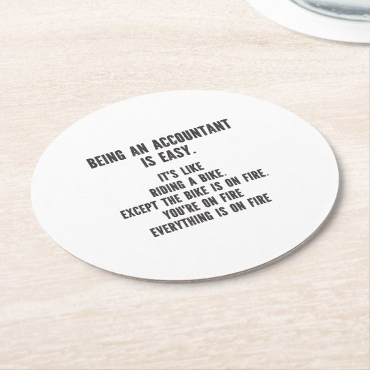 Funny Accountants - Buchhalter sein ist einfach Runder Pappuntersetzer (Angewinkelt)
