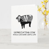 Funny Accounting Grußkarte | Abschreibungskühe Karte (Gelbe Blume)