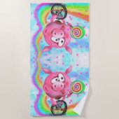 Funny Acrobat Pig Beach Handtuch (Vorderseite)