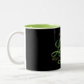 Funny Act like a Lady in Mint Green Text on Black Zweifarbige Tasse (Links)