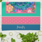 Funny Act mein Alter Zitat Blumenrosa Name Geschirrtuch (Gefaltet)