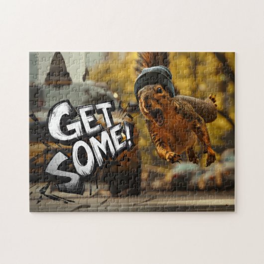 Funny Action Eichhörnchen Jigsaw Puzzle "Get some" (Horizontal)