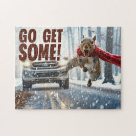 Funny Action Eichhörnchen Jigsaw Puzzle "Get some"