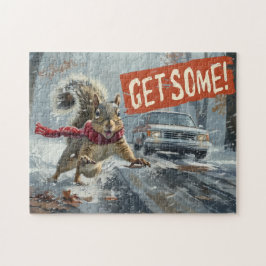 Funny Action Eichhörnchen Jigsaw Puzzle "Get some"