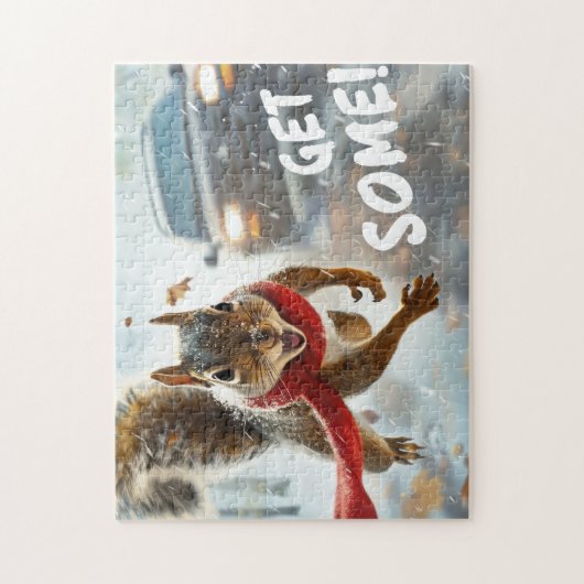 Funny Action Eichhörnchen Jigsaw Puzzle "Get some" (Vertikal)