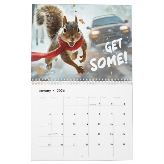 Funny Action Eichhörnchen Kalender 2025 "Get some" (Jan 2026)