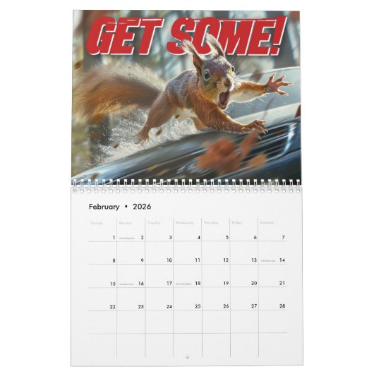 Funny Action Eichhörnchen Kalender 2025 "Get some" (Feb 2026)