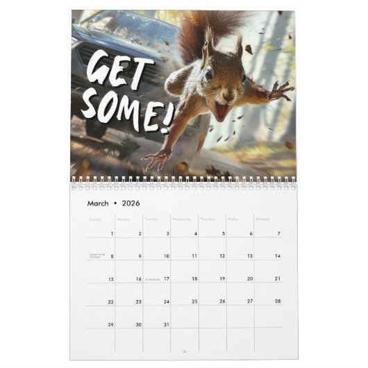 Funny Action Eichhörnchen Kalender 2025 "Get some" (Mär 2026)