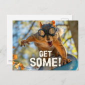 Funny Action Eichhörnchen Postcard "Get some" Postkarte (Vorne/Hinten)