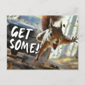 Funny Action Eichhörnchen Postcard "Get some" Postkarte (Vorderseite)