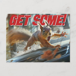 Funny Action Eichhörnchen Postcard "Get some" Postkarte