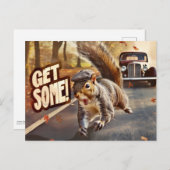 Funny Action Eichhörnchen Postcard "Get some" Postkarte (Vorne/Hinten)
