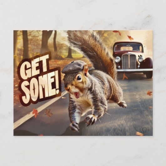 Funny Action Eichhörnchen Postcard "Get some" Postkarte (Vorderseite)