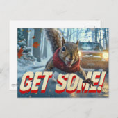 Funny Action Eichhörnchen Postcard "Get some" Postkarte (Vorne/Hinten)