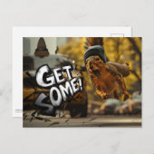 Funny Action Eichhörnchen Postcard "Get some" Postkarte (Vorne/Hinten)
