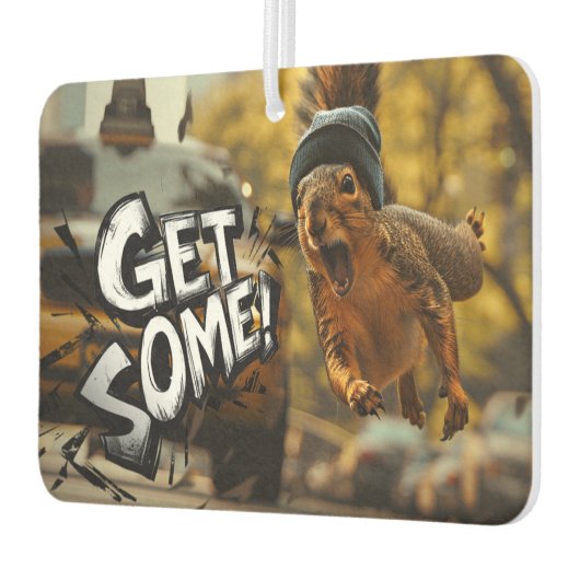 Funny Action Squirrel Air Freshener "Get some" Autolufterfrischer (Links)