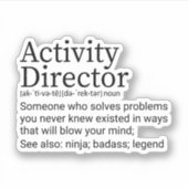 Funny Activity Director Definition Aufkleber (Vorderseite)