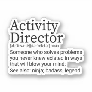 Funny Activity Director Definition Aufkleber