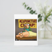 Funny Acupuncture Medical Cartoon Postcard Postkarte (Stehend Vorderseite)
