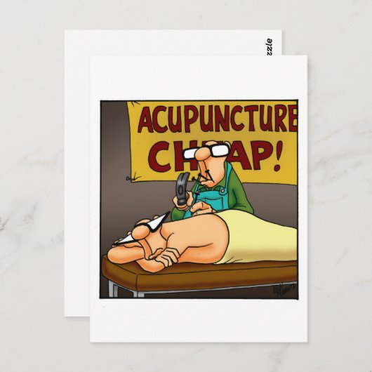 Funny Acupuncture Medical Cartoon Postcard Postkarte (Vorne/Hinten)