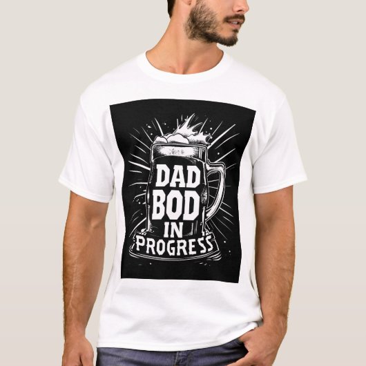 Funny Ad Bod in Progress Typografy T - Shirt Desig (Vorderseite)