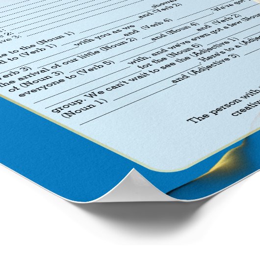 Funny Ad-Lib Game Brautparty Poster (Ecke)