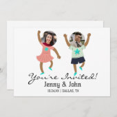 Funny Add Foto maßgeschneiderte Braut & Groom Hoch Einladung (Vorne/Hinten)