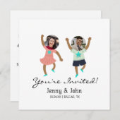 Funny Add Foto maßgeschneiderte Braut & Groom Hoch Einladung (Vorne/Hinten)