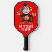 Funny ADD IHR GESICHT Pun Champion Monkey Chimp Pickleball Schläger (Rückseite)