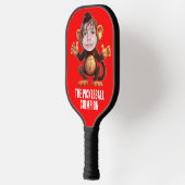 Funny ADD IHR GESICHT Pun Champion Monkey Chimp Pickleball Schläger (Links)