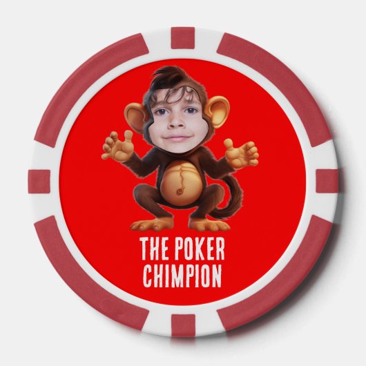 Funny ADD IHR GESICHT Pun Champion Monkey Chimp Pokerchips (Vorderseite)