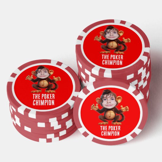 Funny ADD IHR GESICHT Pun Champion Monkey Chimp Pokerchips (Stapel)
