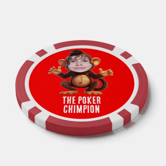 Funny ADD IHR GESICHT Pun Champion Monkey Chimp Pokerchips (Einzeln)